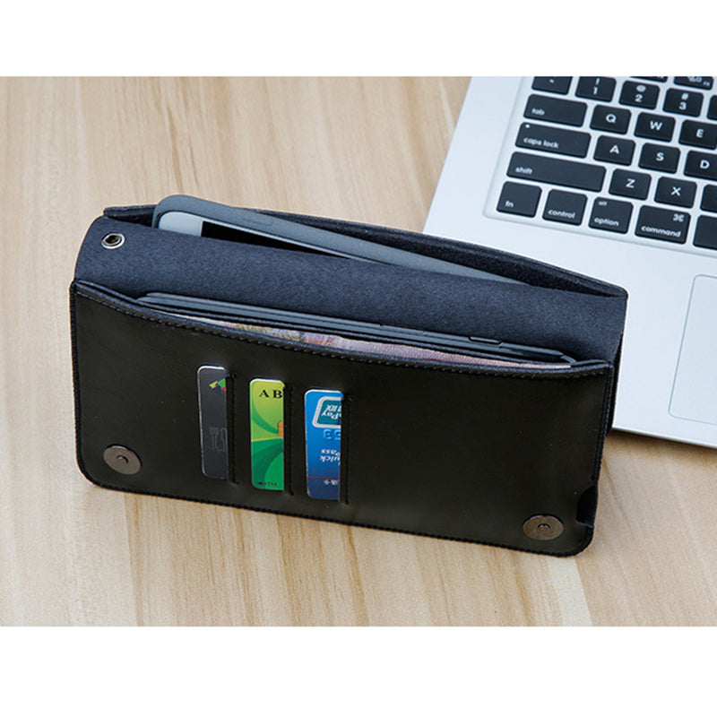 Premium Leather Zipper Wallet Multi-Functional Handbag Champagne