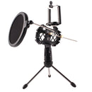 2 In 1 Phone Tripod, Adjustable Stand Holder Universal Clip, Compatible with Smart Phone, Mic