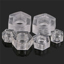 Suleve MXHN1 50Pcs Transparent Acrylic Nuts Hex Plastic Nut Washer Hexagonal Lock Nuts M2 M3 M4 M5