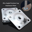 4Pcs Level Leg Mounting Plates Square Furniture Attachment Fixing Plates Brackets