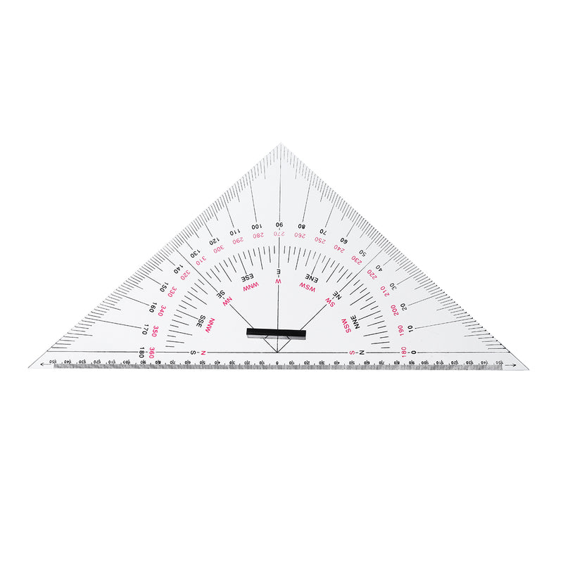 2pcs Navigation Triangular Protractor 300mm Acrylic Hypotenuse Nautical Squares