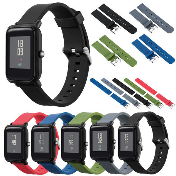 Mijobs Color Silicone Replacement Strap for Xiaomi Amazfit Bip BIT PACE Lite Youth Smart Watch