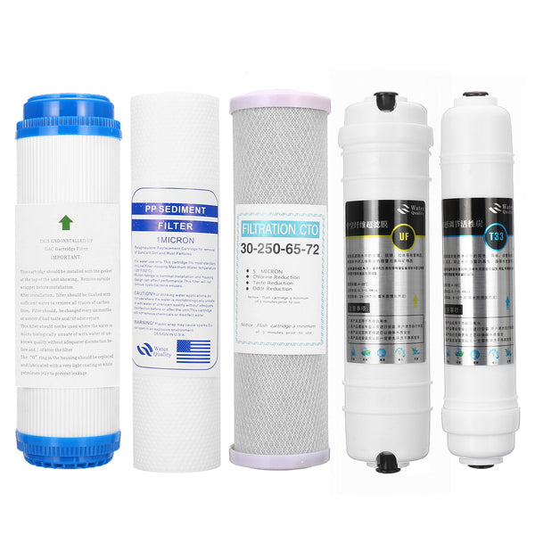 5 Stage Water Filter Undersink Home Drinking Reverse Osmosis Fiber System