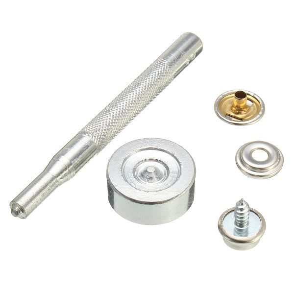 10Set Stainless Steel 3/8 Inch Boat Cover Canopy Fittings Fastener Snap Kit with Tools