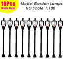 10Pcs/Set HO Scale 1:100 6V Model Garden Railway Train Lamp Post Street Light
