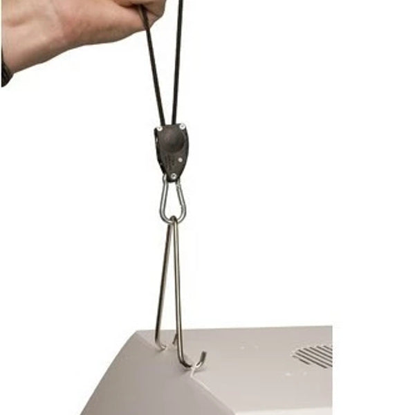 2pcs 1/8 Inch Rope Ratchet Lifters Reflector Grow Light Hangers Zinc Alloy Hook Plastic Pulley 2m