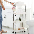 4 Tier Wire Shelf  Rack Metal Shelf Adjustable Home-save Garage Storage Wheel