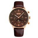 SKMEI 9117 Business Style Waterproof Men Wrist Watch Leather Strap Quartz Watches