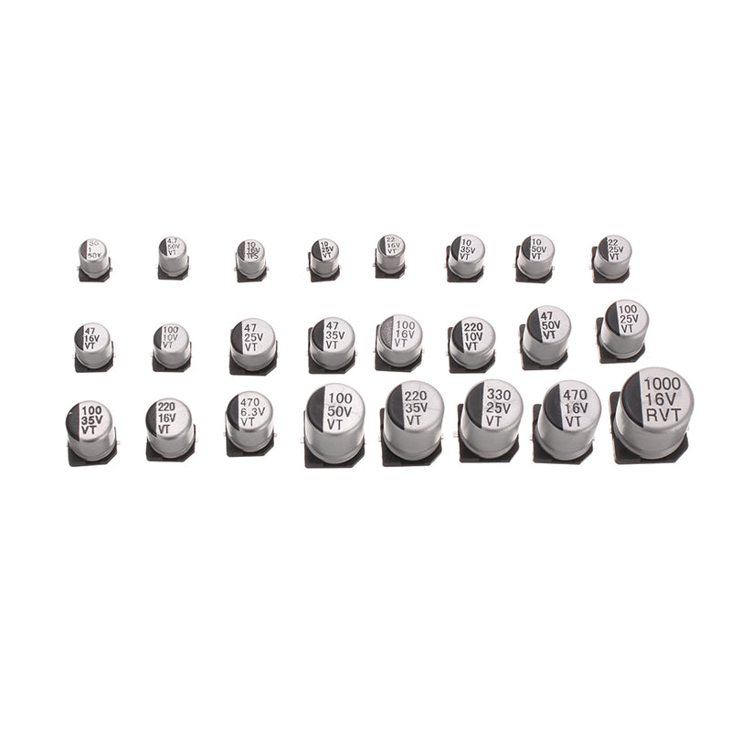 400pcs 1uF-1000uF 24 Values Assorted Kit Electrolytic Capacitor SMD Aluminum Electrolytic Capacitor