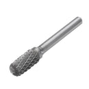 Drillpro 5Pcs DGCFA 6x10mm Double Cut Tungsten Carbide Rotary Burr Set 6mm Shank for DIY Wood Carving Metal Polishing Engraving Drilling