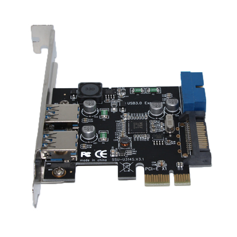 SSU V14S PCI - E to USB 3.0 Expansion Card with Front 19 / 20 Pin Interface for Desktop Computer