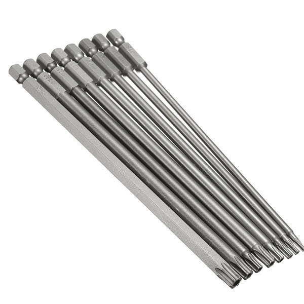 8pcs 150mm Length Magnetic Torx Security Electric Screwdriver Bits Set