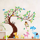 Removable Jungle Animals Wall Sticker Monkey Owl Tree Decal Nursery Room Decorations
