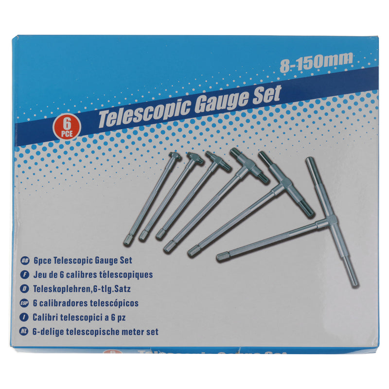 6Pcs Set 5/16- 6inch Precision Telescopic Gage Micrometer Bore Measurement Ruler Tool
