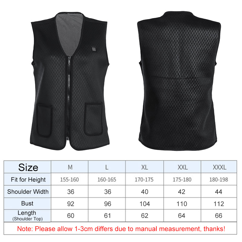 Electric 5V USB Heated Warm Cotton Vest Men Women 3S Warm Infrared Heating Coat Jacket