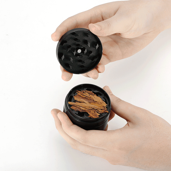 KCASA KC-XS02 Four Piece Forage Herb Grinder Metal Spice Crusher Zinc Alloy Pollen Catcher