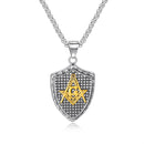 Fashion Pendant Necklace Geometric Shield Stainless Steel Chain Charm Necklace Jewelry for Men