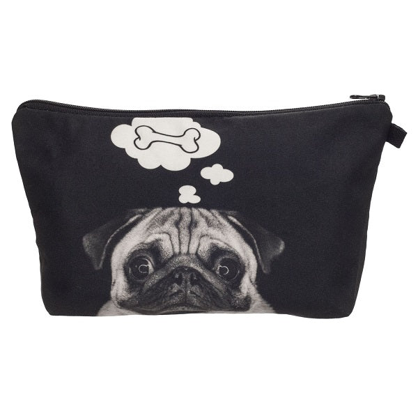 Dog 3D Printing Multi-Functional Cosmetic Bag Clutch Bag Storage Wash Bag