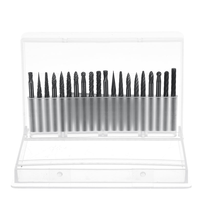 20Pcs 3x3mm Carbide YG8 Tungsten Steel Power Drill Bits Rotary File Engraving Tool