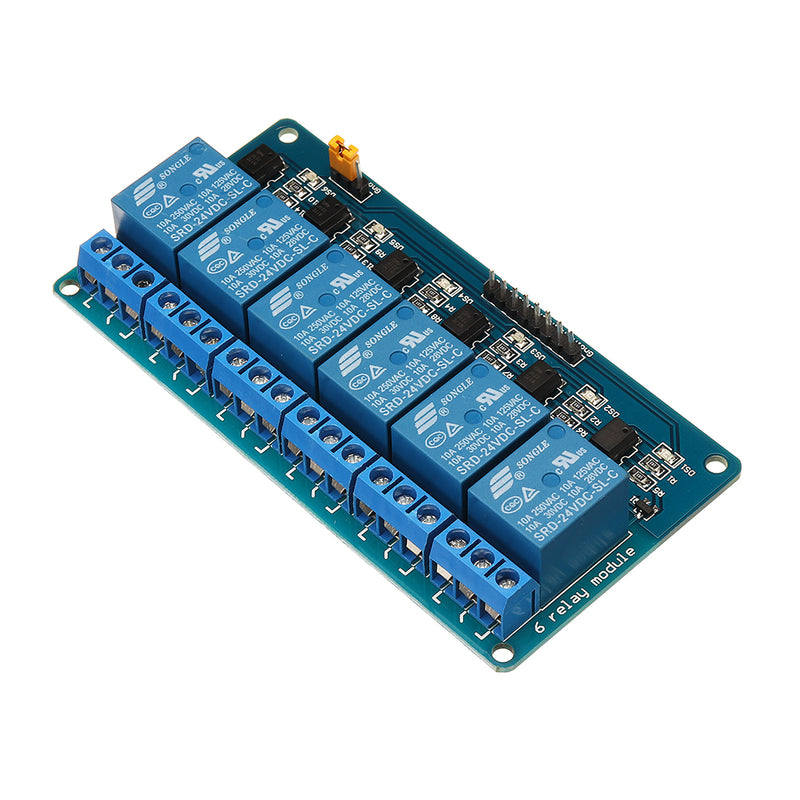 BESTEP 6 Channel 24V Relay Module Low Level Trigger With Optocoupler Isolation