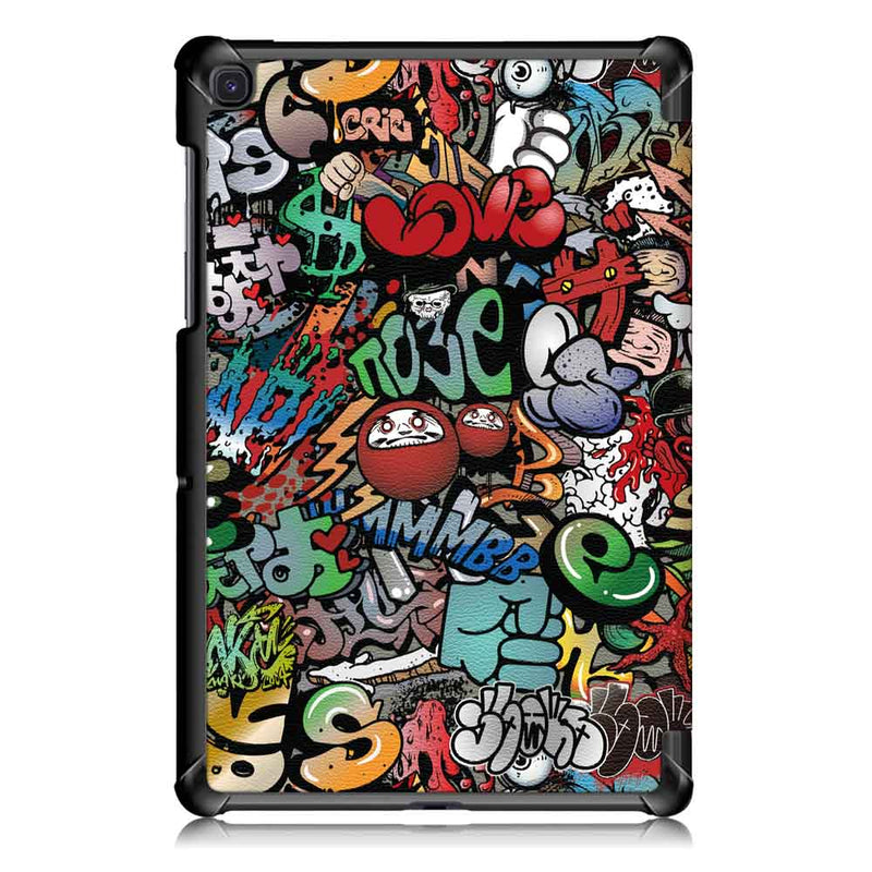 Tri-Fold Pringting Tablet Cover fr Samsung Galaxy Tab S5E SM-T720 SM-T725 Tablet - Doodle