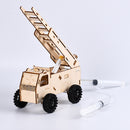 DIY Hydraulic Fire Truck Intelligence Training Building Block Hydraulic Fire Truck Model Blocks Toys