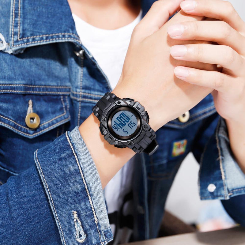 SKMEI 1545 Alarm Chronograph Luminous 5ATM Military Style Sports Men Watch Digital Watch