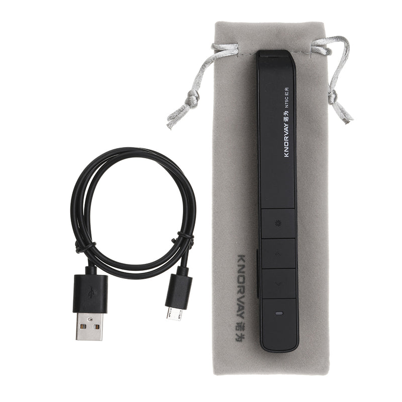 KNORVAY N75C Remote Control PPT Laser Page Pen Red Light Presentation Presenter Pen 2.4 GHz