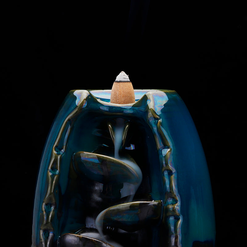 Incense Burner Backflow Incense Ceramic Crafts Incense Ddiffuser Home Office Mountain River Handicraft Incense Holder