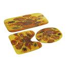 180x180cm Sunflower Bath Fabric Shower Curtains Waterproof Lid Toilet Cover Mat