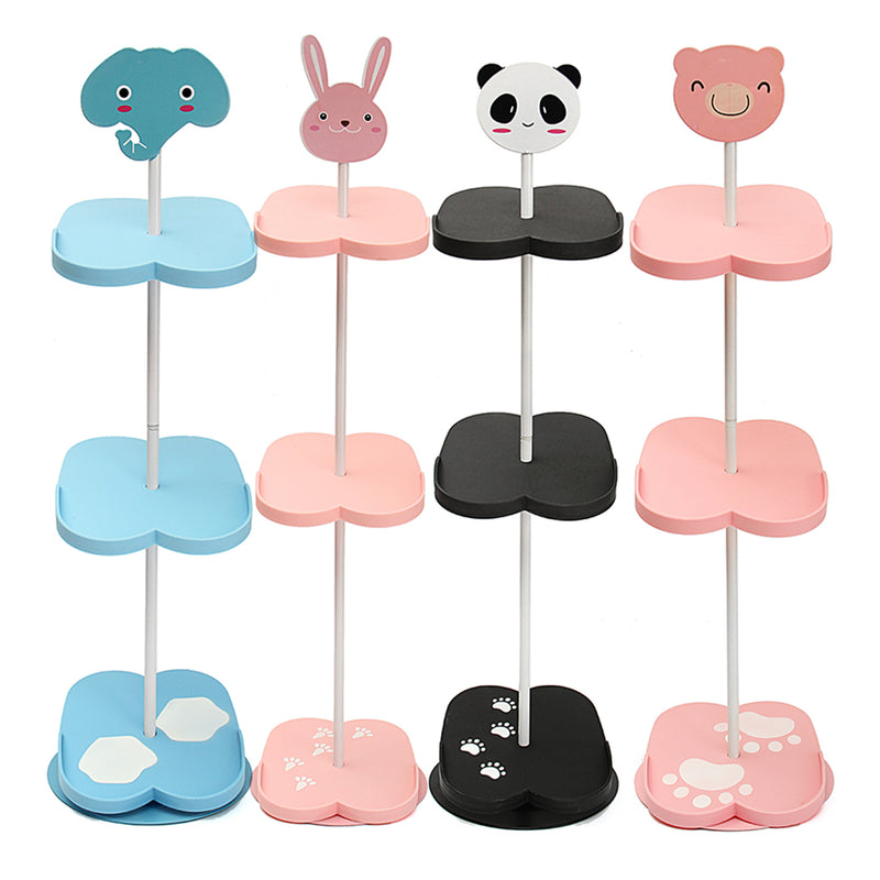 4 Tiers Cute Kids Shoe Racks Stand Space Saving Removable Organizer Shelf Holder