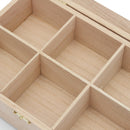6 Compartments Wooden Tea Bag Box Kitchen Spice Display Storage Chest Essential Oil Container