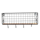 Hanging Wall Mounted Rack Storage Organizer Wood Home Display Storage Baskets w/ Iron Hook