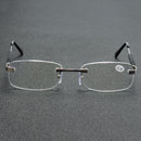 Aluminum-magnesium Alloy Reading Glasses Frameless HD Resin Lenses Presbyopic Glasses