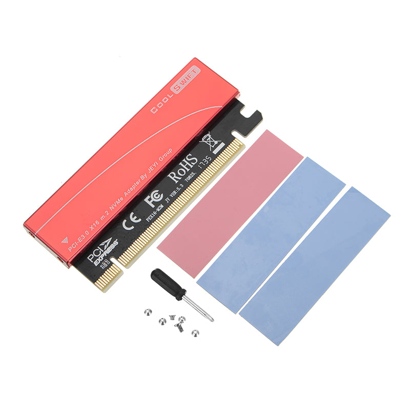 JEYI NVME M.2 PCI-E X16 2280 Expansion Card Gold Bar Aluminum Sheet Thermal Conductivity