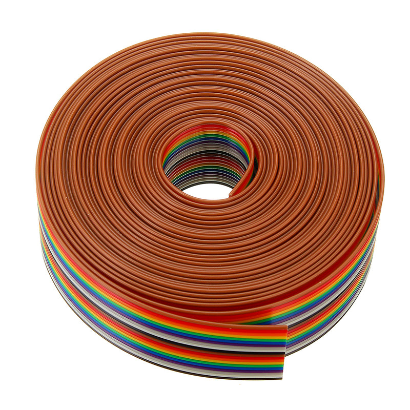 5pcs 5M 1.27mm Pitch Ribbon Cable 20P Flat Color Rainbow Ribbon Cable Wire Rainbow Cable
