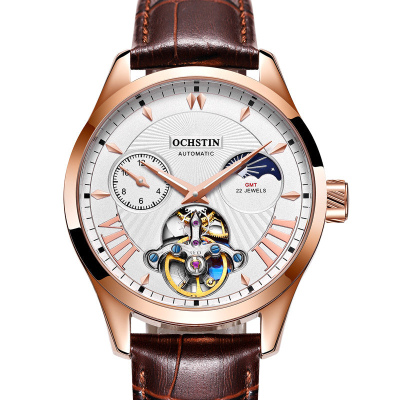 OCHSTIN GA6120 Luminous Display Moon Phase Automatic Mechanical Watch Full Steel Men Watch