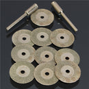 10pcs 20mm Emery Diamond Coated Double Side Cutting Disc with 2 Joint Lever