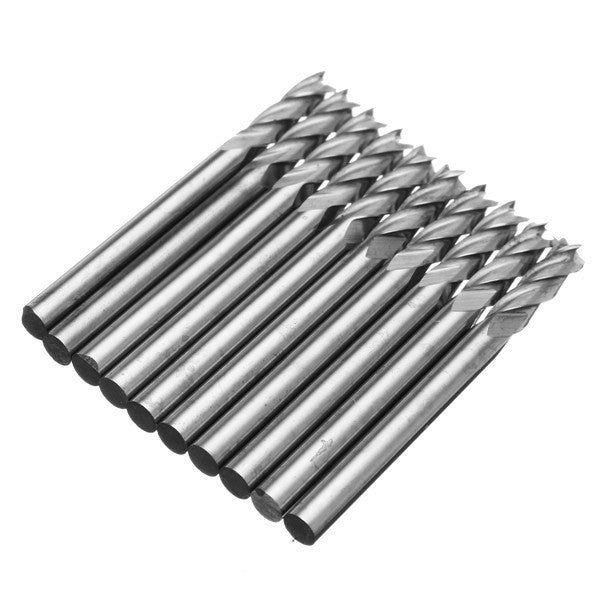 10pcs 3.175mm Shank 4 Flute End Mill Cutter Spiral Carbide CNC End Mill Drill Bit
