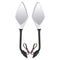 8mm 10mm Pair Motorcycle Rear View Mirrors Side Wind 12V LED Indicator Light Turn Signal