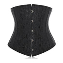 Women's Jacquard 12/24 Steel Bone Corset Bust Support Lift Chest Tighten Waist Flat Abdomen Shaper with Thong