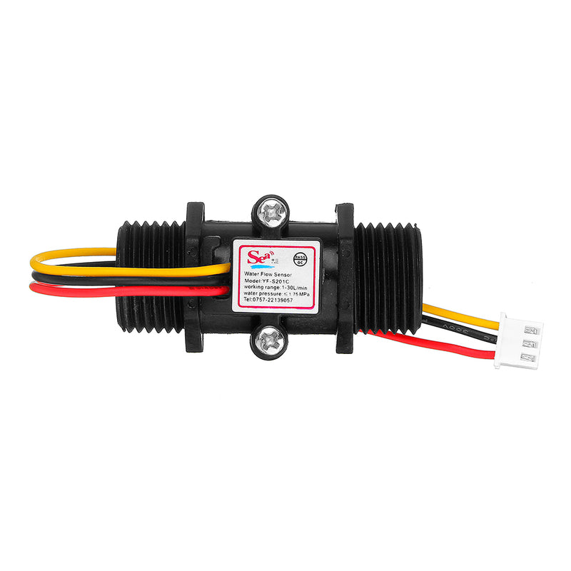 YF-S201C Black Flow Meter Water Flow Sensor Switch Precision Flowmeter Turbine Flowmeter G1/2 DN15