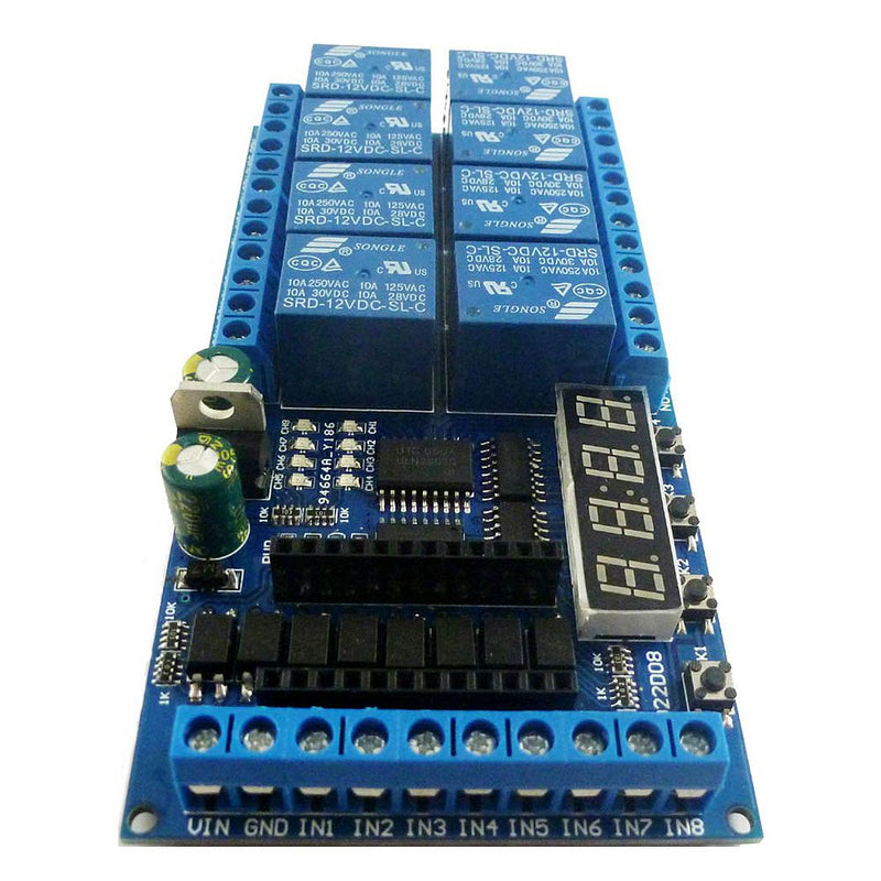 DC 12V 8 Channel Pro mini PLC Board Relay Shield Module Multifunction Delay Timer Switch Board Geekcreit for Arduino - products that work with official Arduino boards