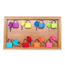 Montessori Locks and Keys with Bamboo Tray Practical Life Material Educational Toys for Children Preschool Learning Materials