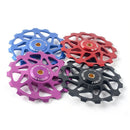 Qikour CNC MTB Bicycle Rear Derailleur 13T Pulley Wheel With Bearing Cycling Mountain Bike Guide