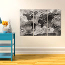 Miico Hand Painted Three Combination Decorative Paintings Lunar Surface Wall Art For Home Decoration