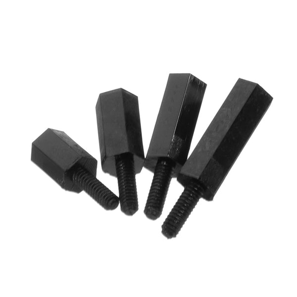 Suleve M2NH5 50pcs M2 Nylon Black Hex Screw PCB Standoff