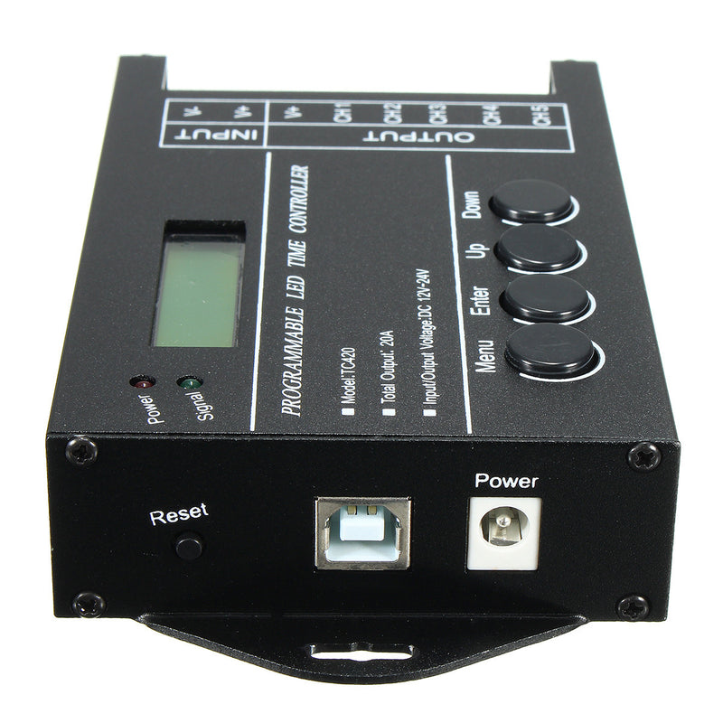 Programmable LED Time Controller DC12V/24V 5 Channels Dimmer RGB