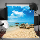5X7FT Blue Sky Beach Sea Photography Backdrop Studio Vinyl Photo Background Prop