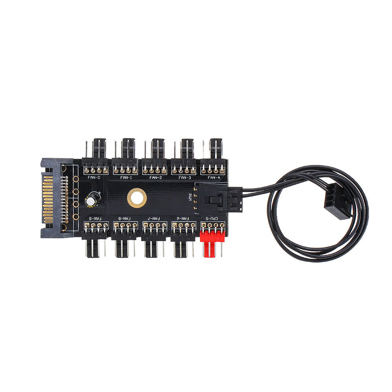 Computer Chassis 4pin Speed Temperature Control Cooling Fan PWM Fan Hub Speed Controller Support 8-way 10-way FAN